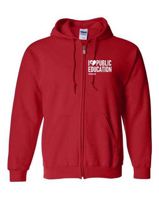 Red for ED Local 45 Zip Hoodie with Custom Name