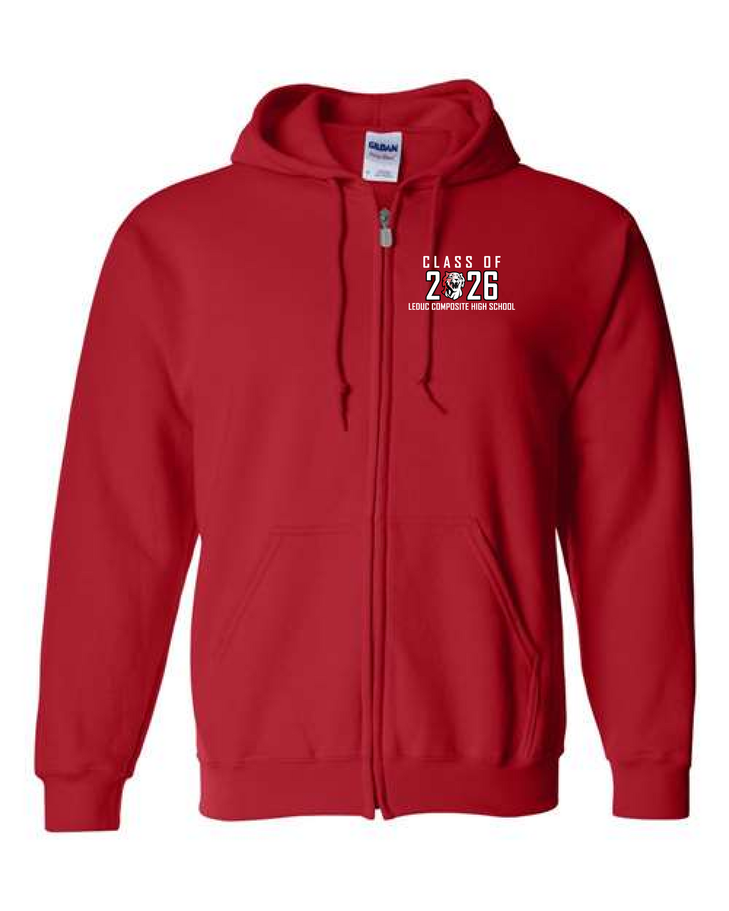 Custom LCHS Grad 2026 Zip Hoodie with Name on Sleeve (4 Colors)