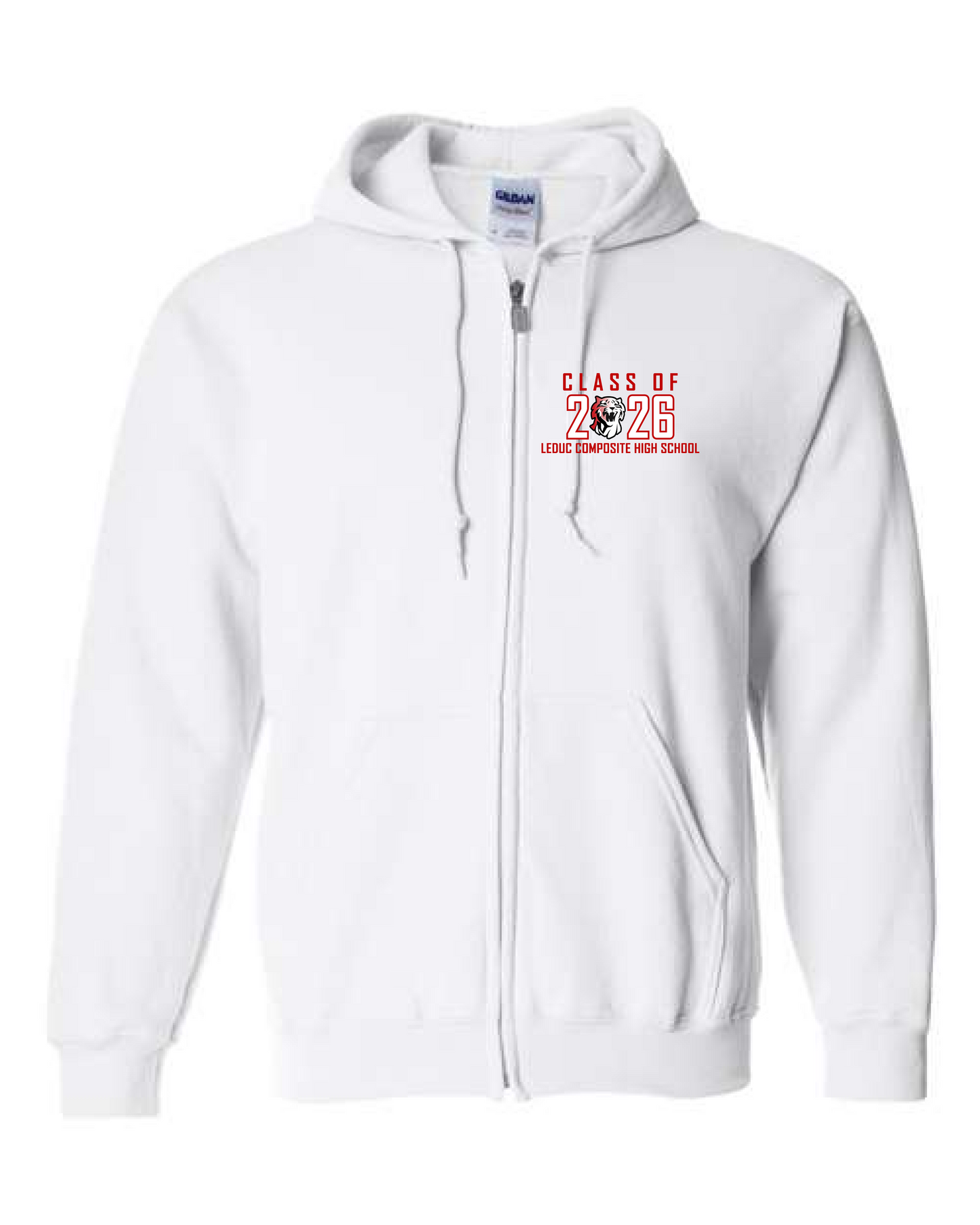 Custom LCHS Grad 2026 Zip Hoodie with Name on Sleeve (4 Colors)